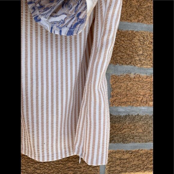 ALBERTO MAKALI SEERSUCKER OFF THE SHOULDER BLOUSE MEDIUM - Picture 9 of 13